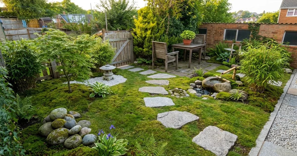 Comparaison entre une photo de jardin et un rendu généré par intelligence artificielle